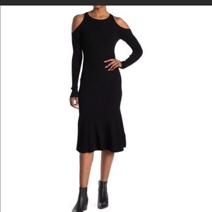 Allsaints Yasmin Black Knit MIDI Dress